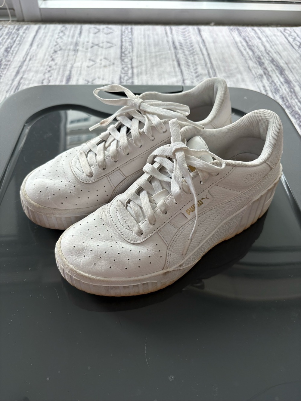 Puma Women’s White Leather Platform Sneakers